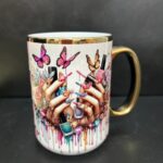 Kubek dla stylistki paznokci premium złoty