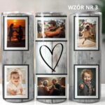 Kubek termiczny na prezent z serduszkiem ze zdjęciami i miejscem na tekst wzór nr 3