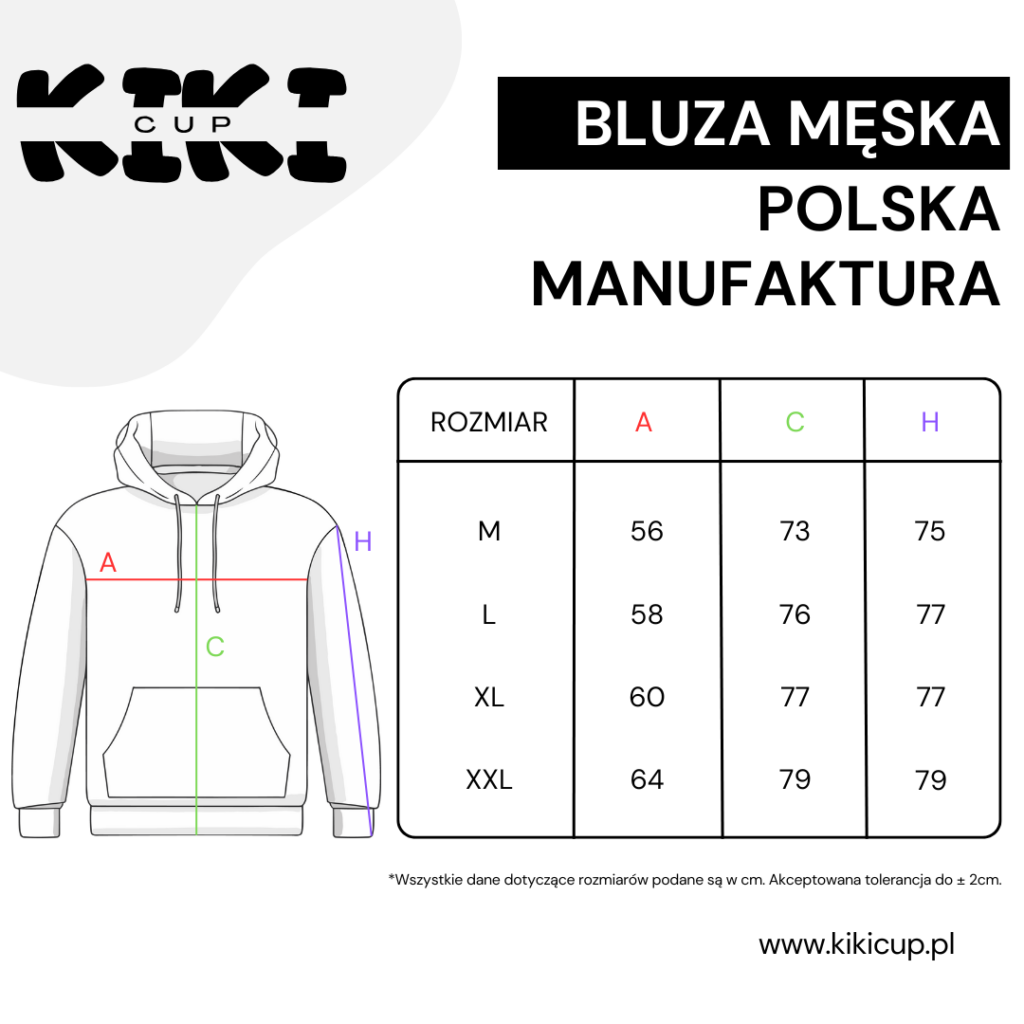 Tabela rozmiarów bluza męska premium kikicup