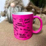 Chamski kubek neonowo różowy śmieszny prezent