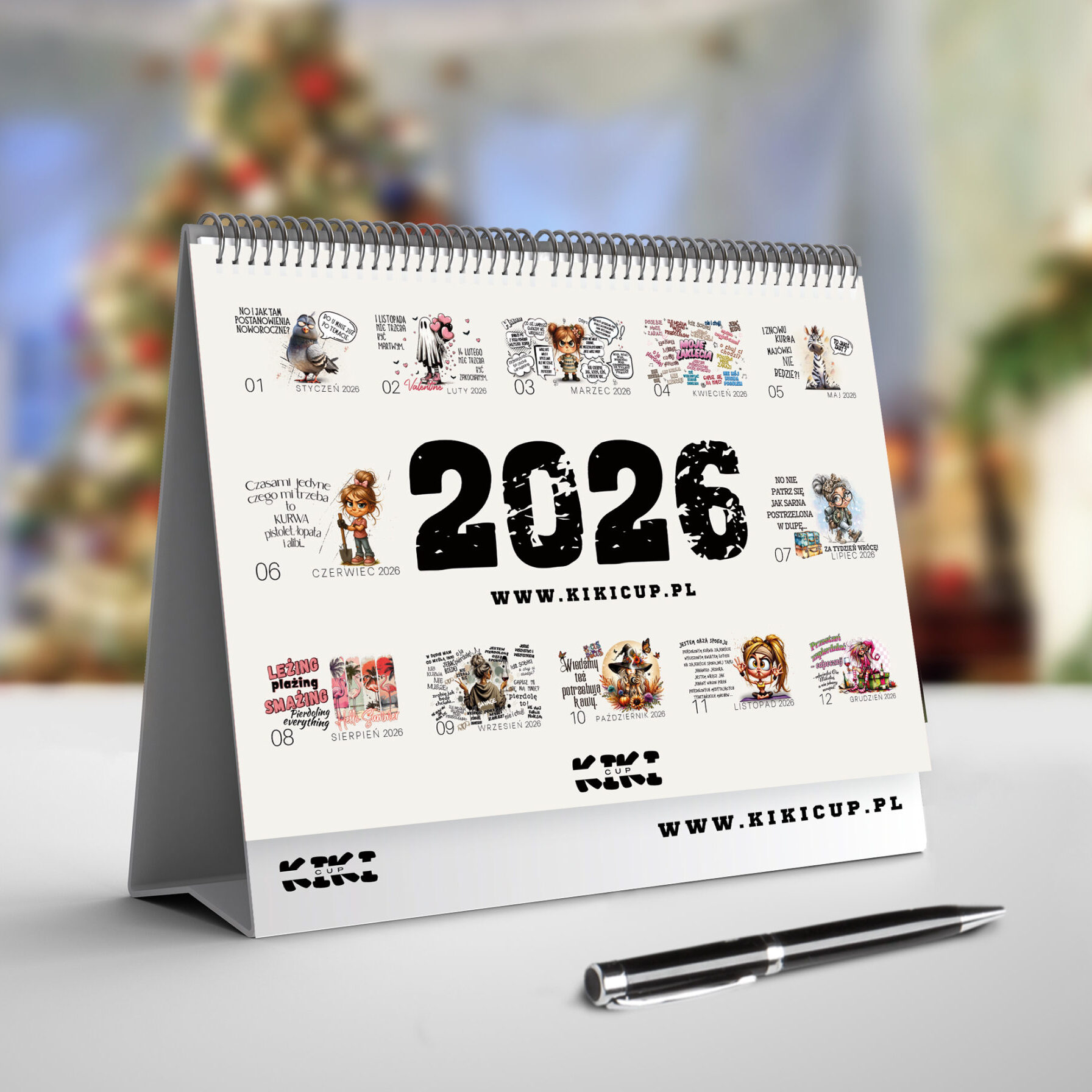 Kalendarz biurkowy KikiCup 2026 okładka