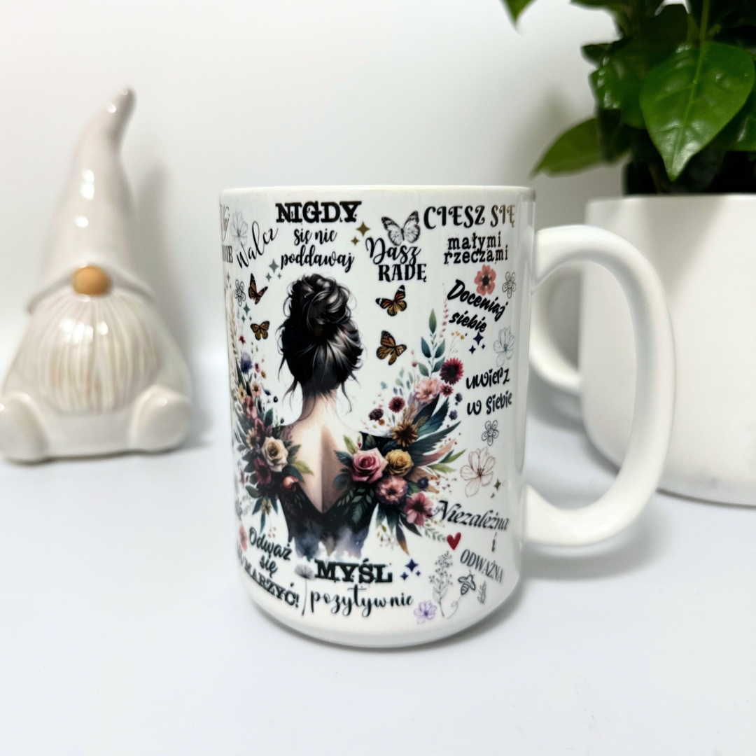 Kubek afirmacyjny dla niej na prezent z afirmacjami