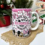 Kubek hot chocolate z myszką i postaciami różowy