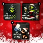 Podkładka pod kubek nie upiedol stołu w czterech świątecznych wzorach do wyboru