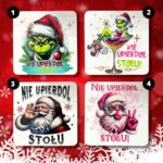 Podkładka pod kubek nie upiedol stołu w siedmiu świątecznych wzorach do wyboru