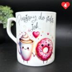 Kubek porcelanowy pasujemy do siebie jak kawa i pączek