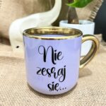 Kubek elegant nie zesraj się fioletowy na prezent