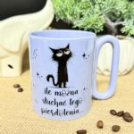 Kubek ile można słuchać tego pierdolenia... owal fioletowy