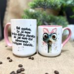 Kubek jak ktoś mnie zdenerwuje, to ściągam kokardkę różowe ucho