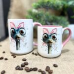 Kubek jak ktoś mnie zdenerwuje, to ściągam kokardkę różowe ucho na prezent