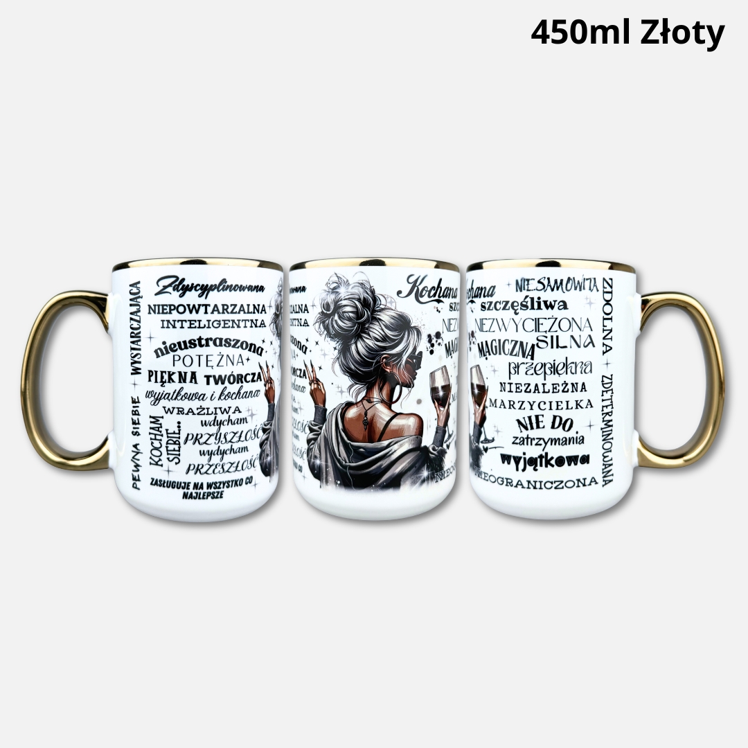 Kubek kocham siebie (nowość) złote ucho i rant Kubek kocham siebie (nowość) 450ml złoty