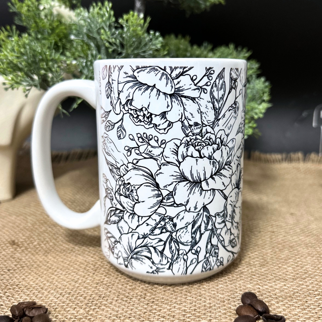 Kubek kwiaty i żołędzie +18