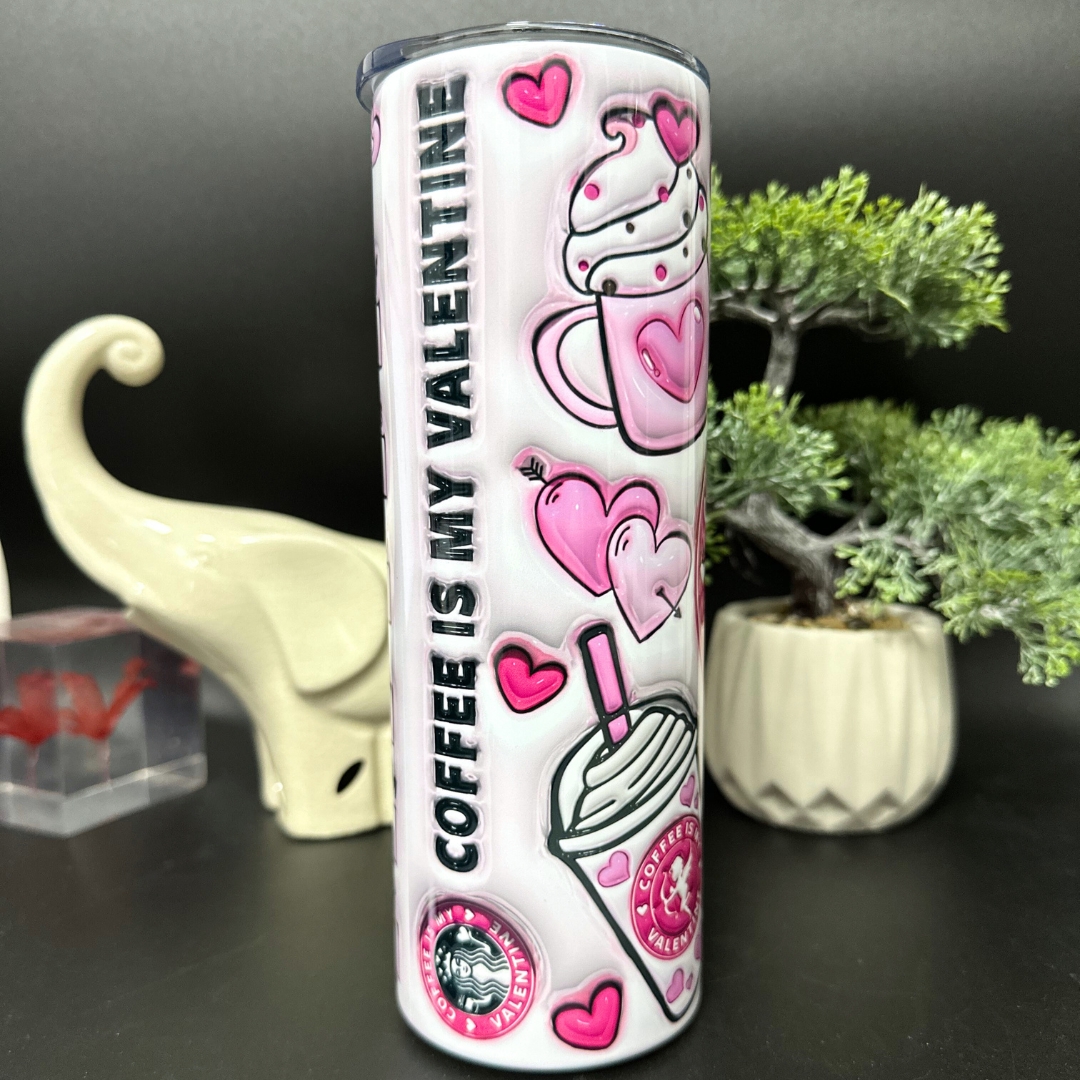 Kubek termiczny coffee is my valentine 3d dla niej