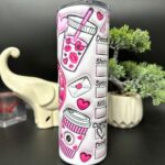 Kubek termiczny coffee is my valentine 3d różowy