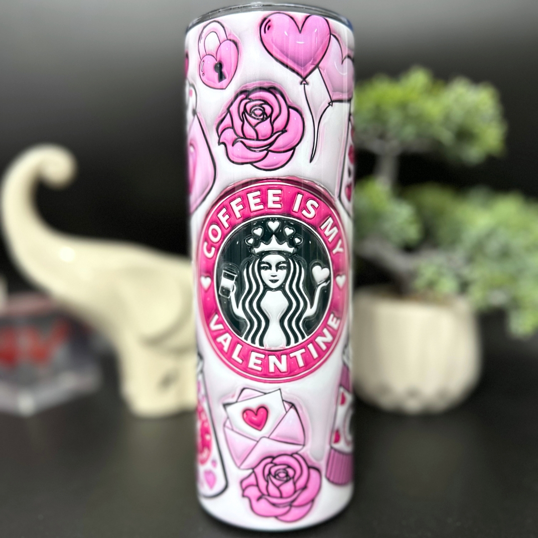 Kubek termiczny coffee is my valentine 3d