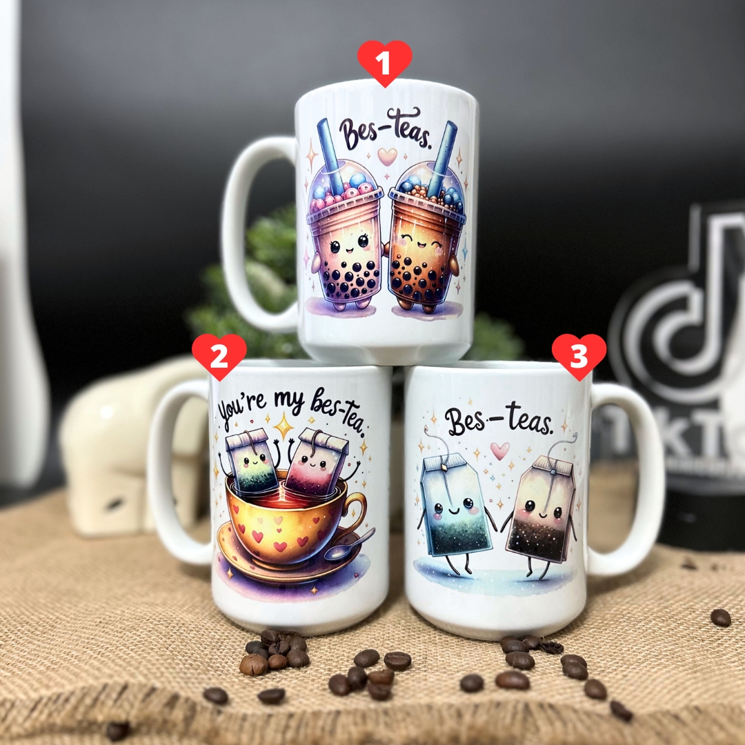 Kubki bes-teas trzy wzory do wyboru