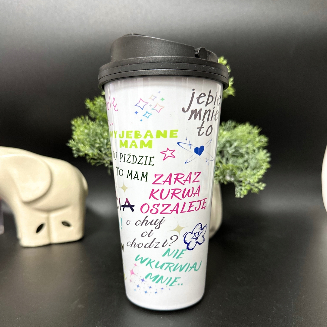 Termiczny kubek moje zaklęcia z wielofunkcyjną przykrywką
