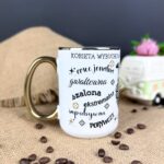 Kubek kobieta wybuchowa złoty