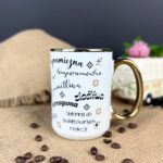 Kubek kobieta wybuchowa złoty rant