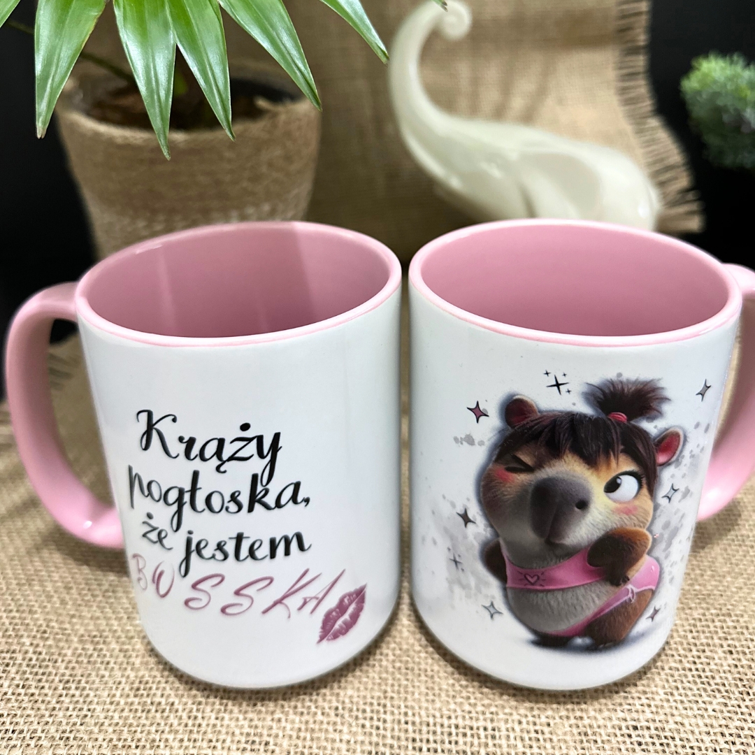 Kubek krąży pogłoska że jestem bosska różowe ucho