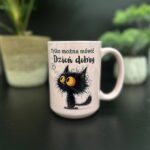 Kubek kurwa mać nie można pastelowy różowy