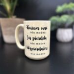 Kubek kurwa mać nie można pastelowy żółty nowy