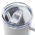 Kubek podróżny metalowy 1200ml biały przykrywka