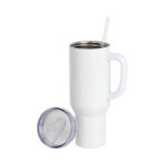 Kubek podróżny metalowy 1200ml biały zakręcany