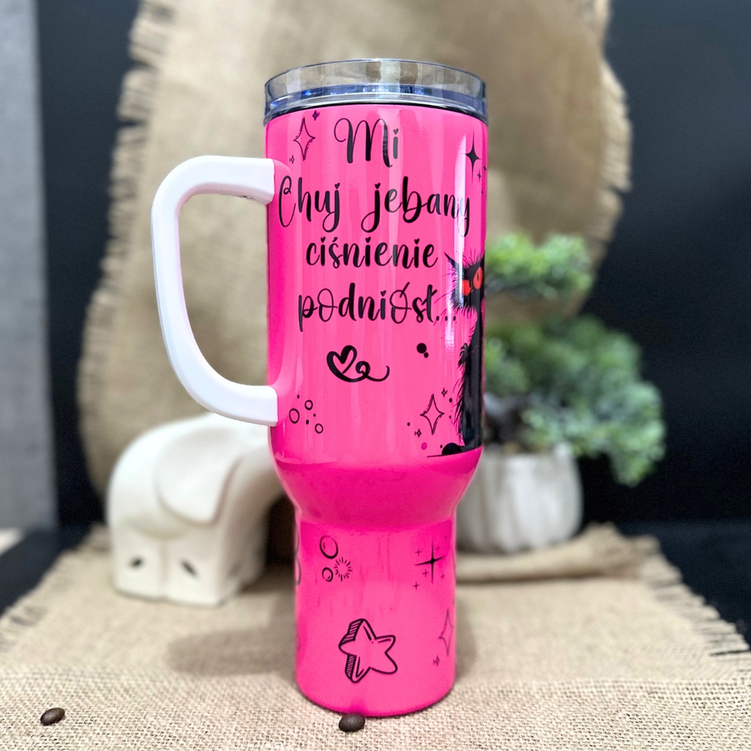 Kubek podróżny różowy mi chuj jebany ciśnienie podniósł 1200ml