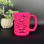 chamski kubek neonowo różowy