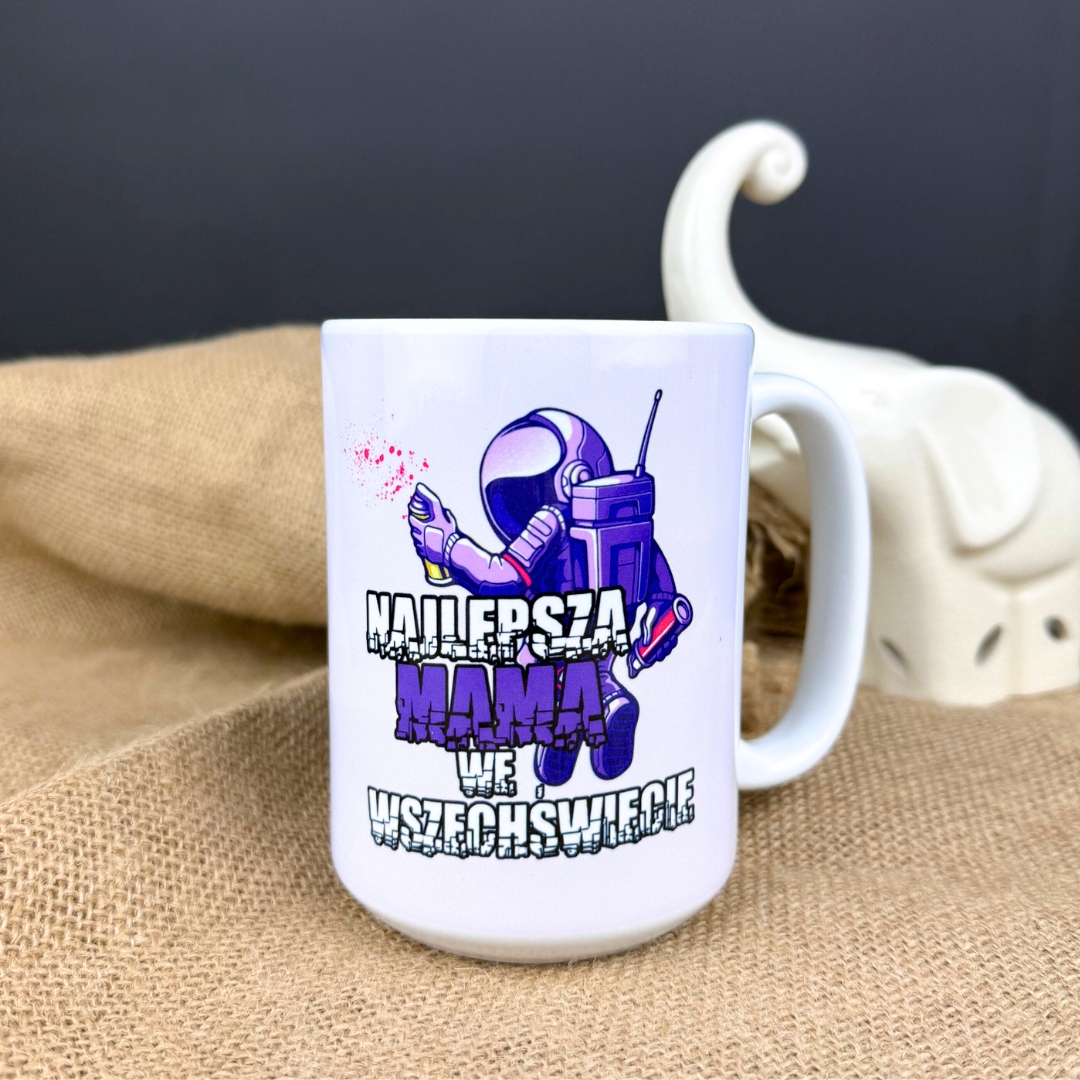 Kubek najlepsza mama we wszechświecie z astronautą