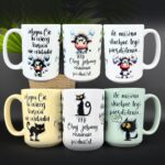 Kubek żebym cię tu więcej kurwa nie widziała z kotem albo krówką