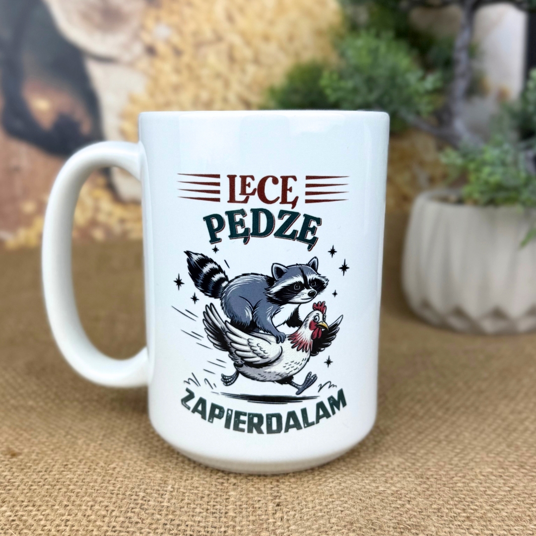 Kubek lecę pędzę zapierdalam nowość 2025