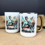 Kubek teraz princzypesa pije kawę motylkowa