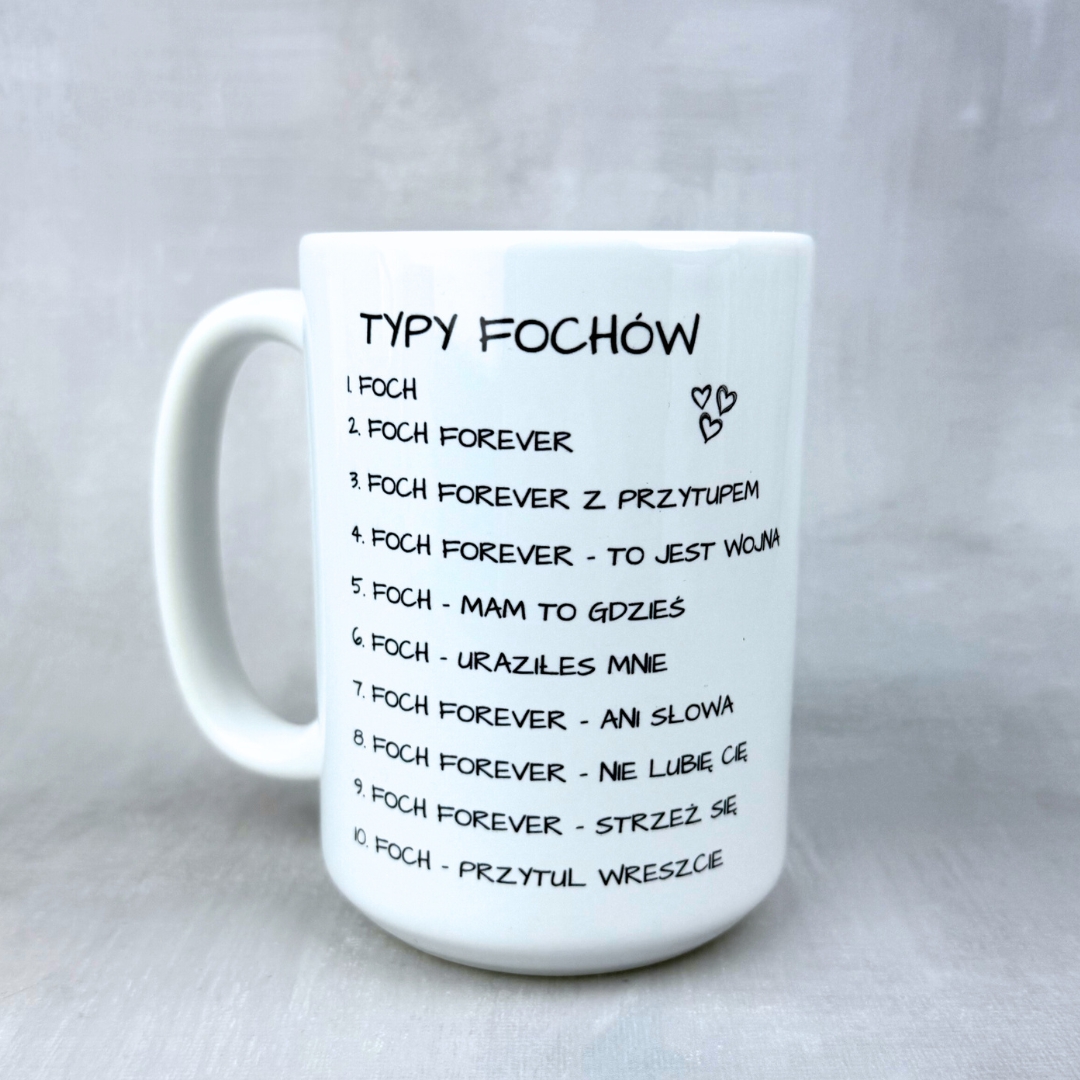 Kubek typy fochów z kotem