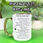 Kubek urodzinowy na 40 stke z personalizowanym imieniem Aśka