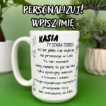 Kubek urodzinowy na 40stke z personalizowanym imieniem Kasia