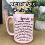 Kubek urodzinowy z personalizowanym imieniem Agnieszka