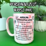 Kubek urodzinowy z personalizowanym imieniem Karolina