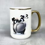 Kubek co Ty kurwa do mnie rozmawiasz z buldogiem złoty