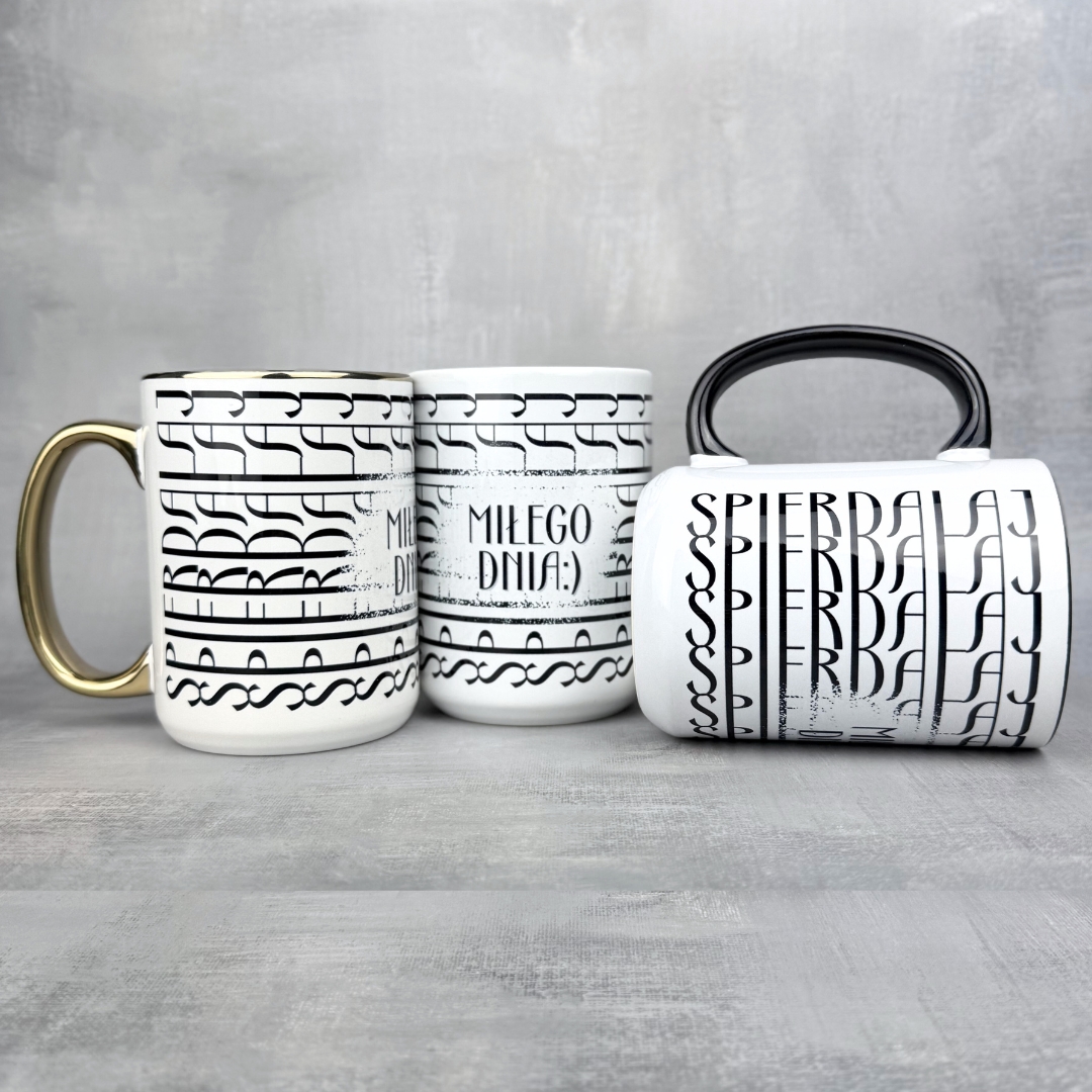 Kubek miłego dnia szlaczki idealny do biura