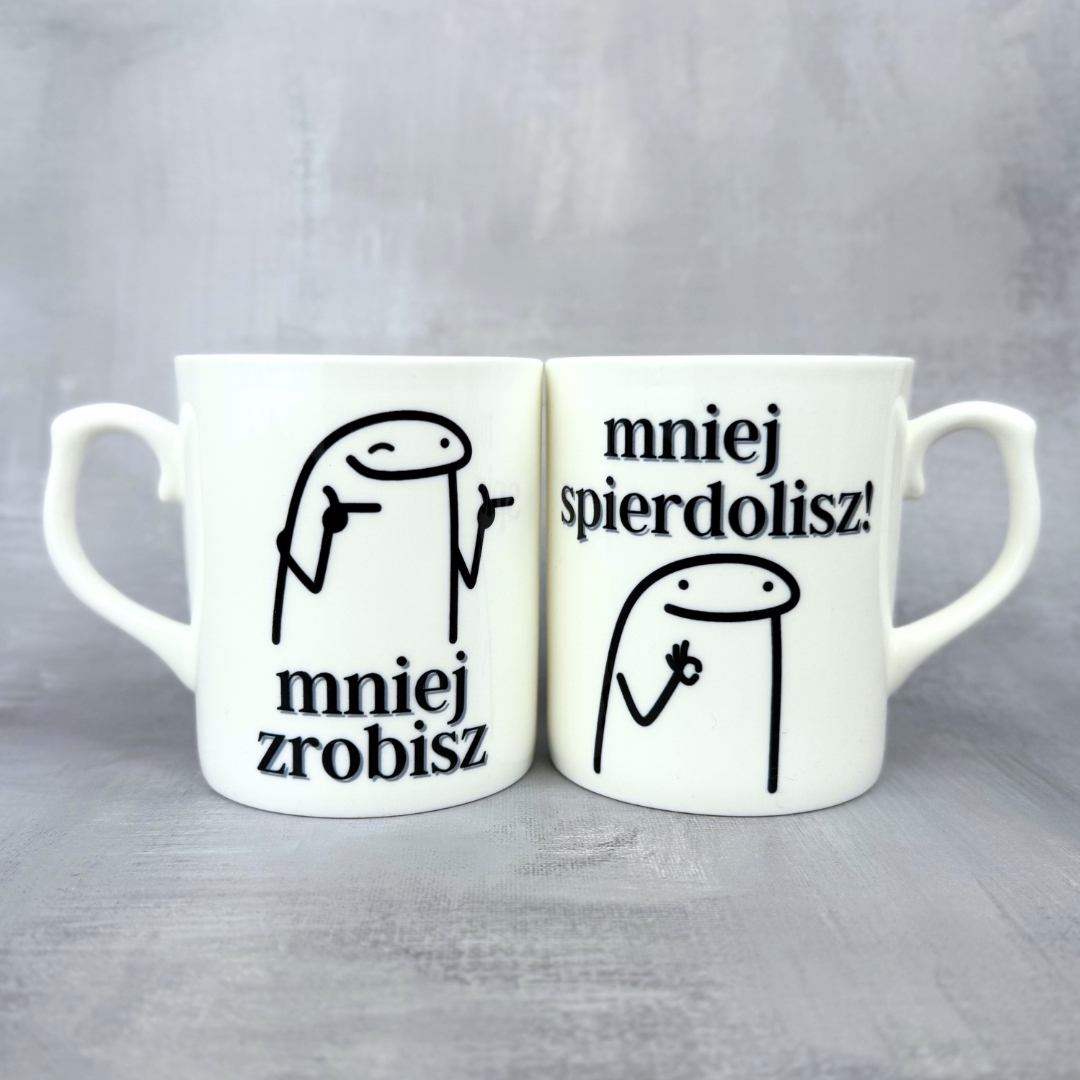Kubek mniej zrobisz mniej spierdolisz porcelanowy kubek