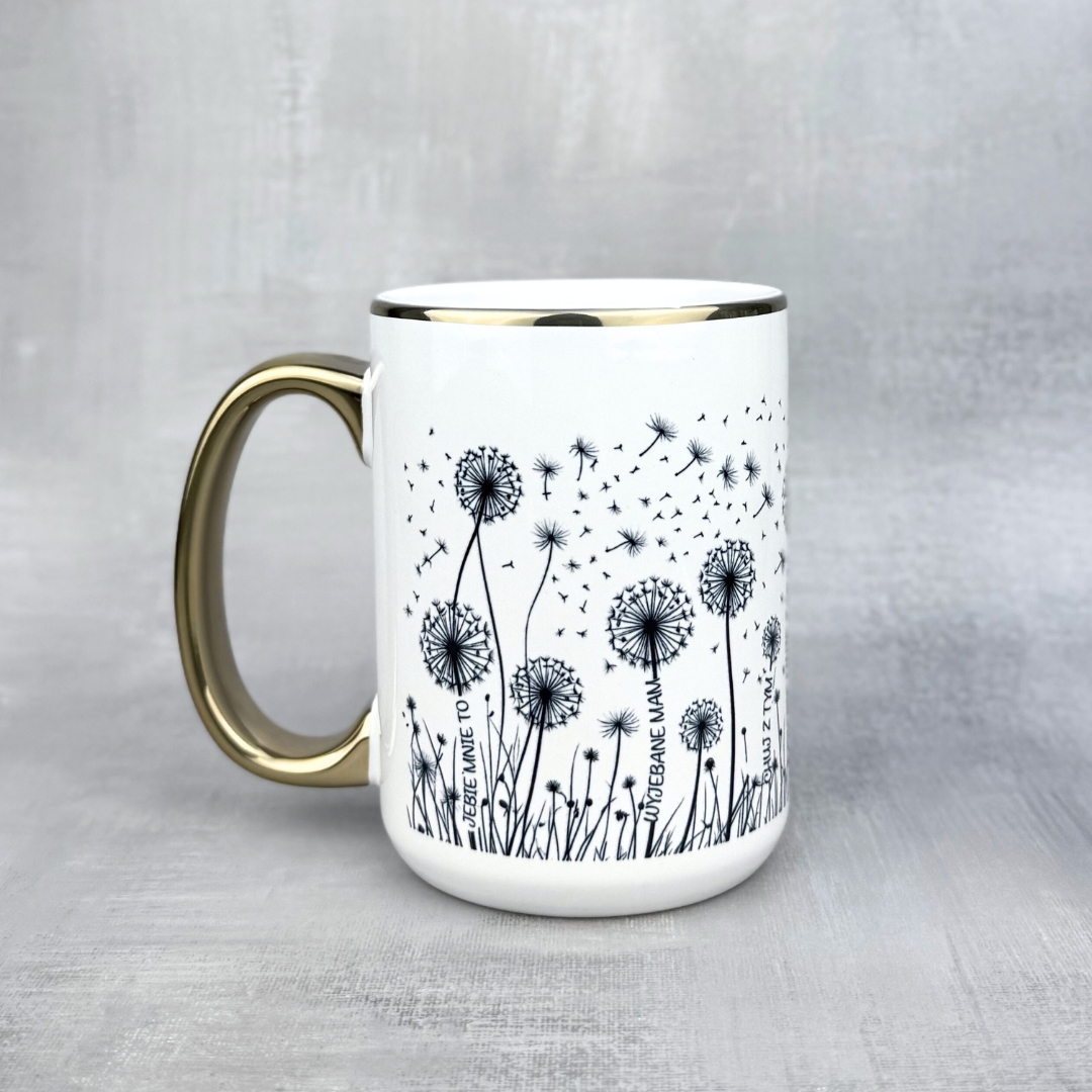 Kubek dmuchawce v2 złoty dla niego