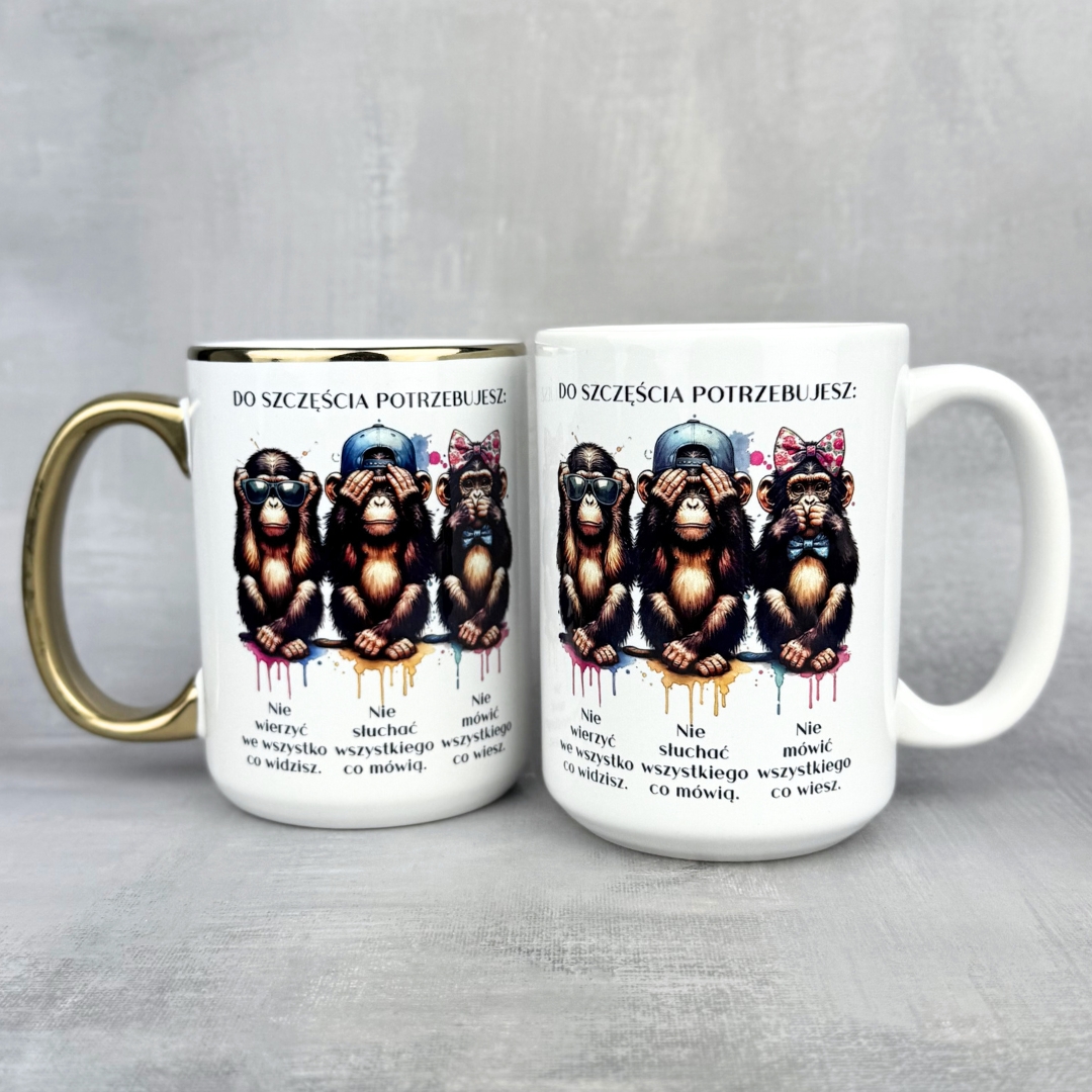 Kubek do szczęścia potrzebujesz... z małpkami