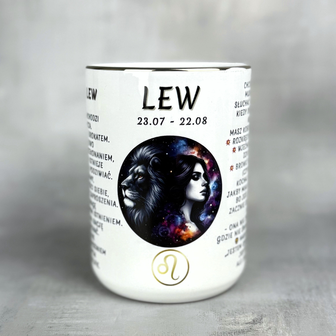 Kubek znak zodiaku lew dla kobiety