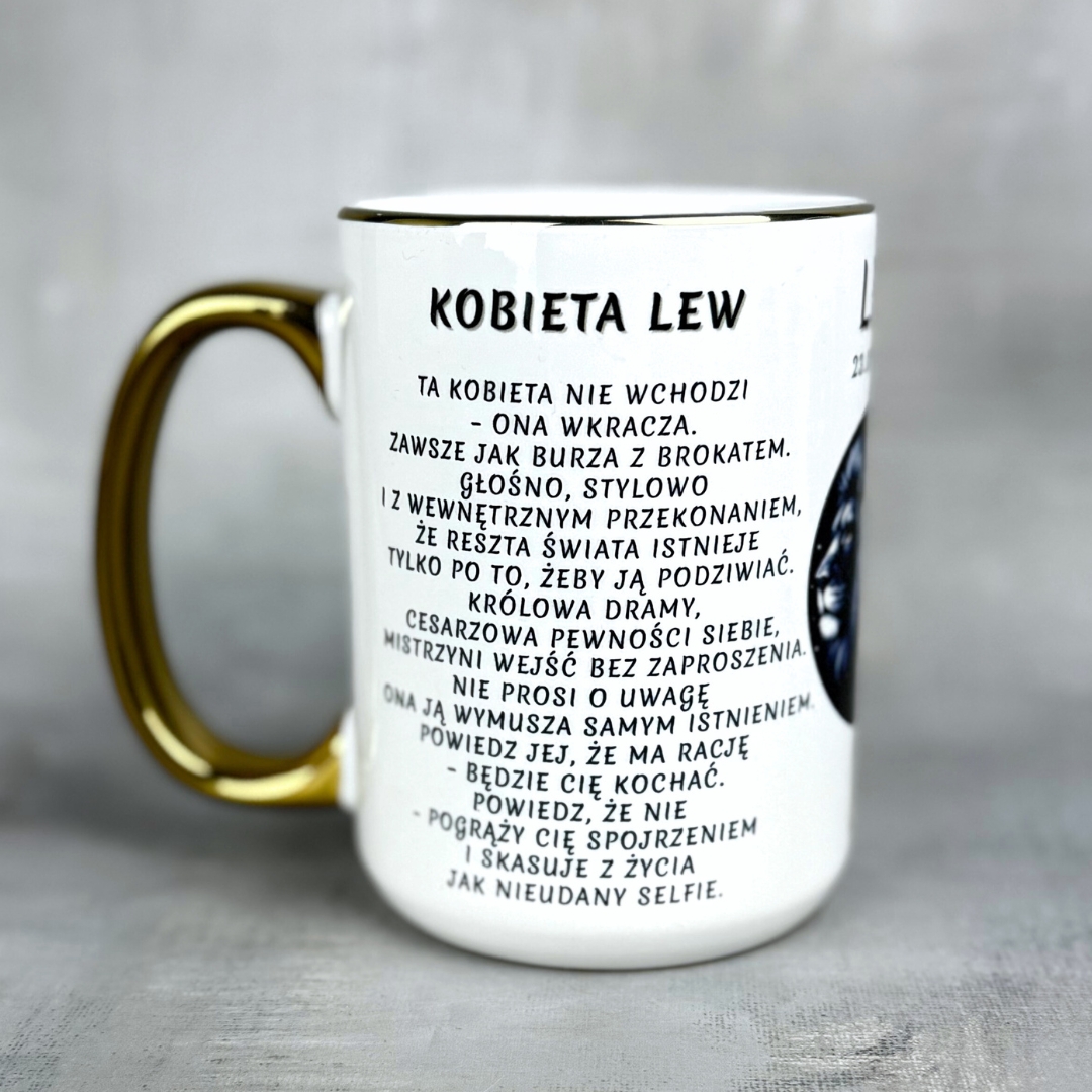 Kubek znak zodiaku lew dla niej