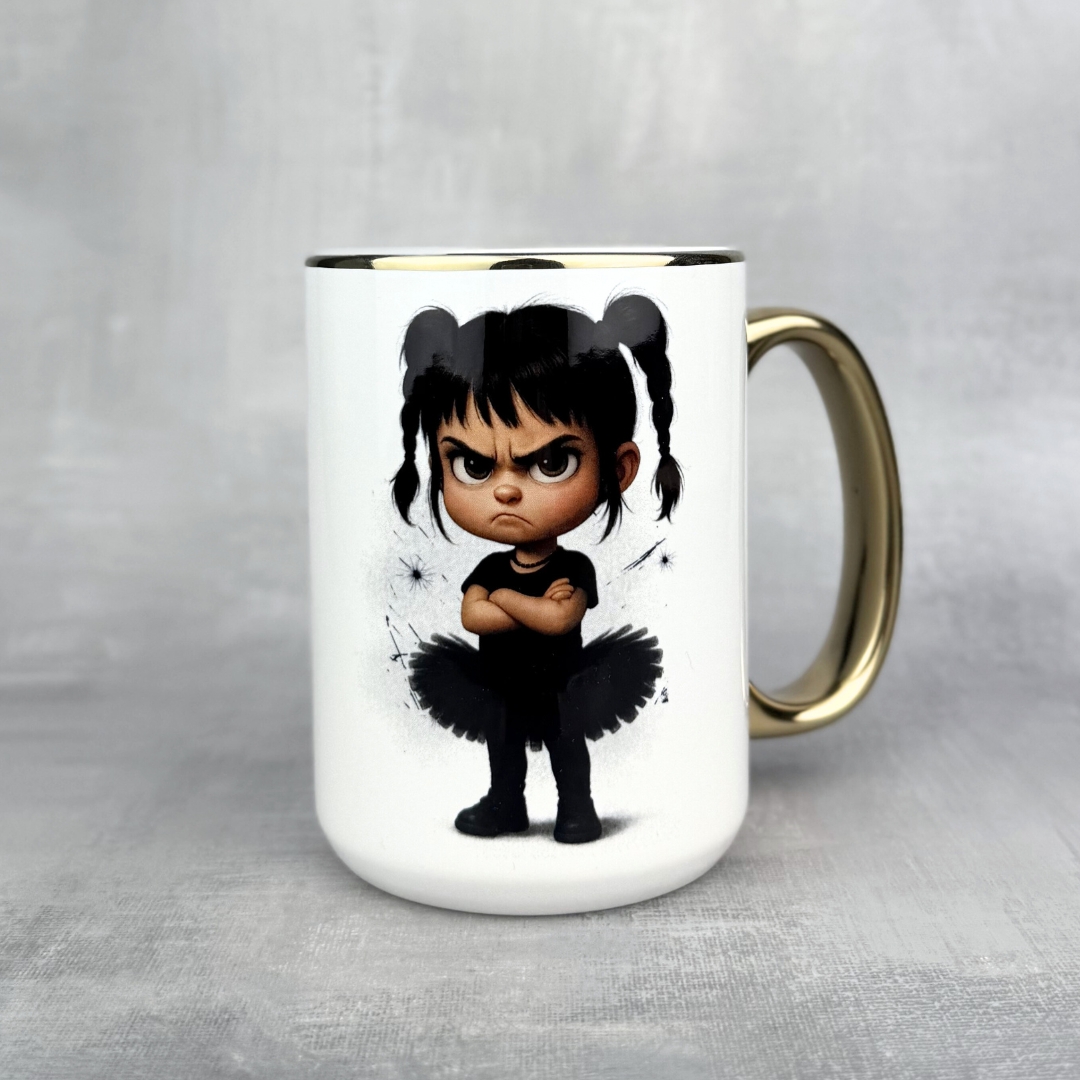 Kubek albo jestem głodna albo niewyspana nowość złoty