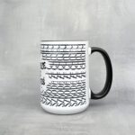 Kubek dobrze że jesteś szkoda że chujem szlaczki czarne ucho i środek