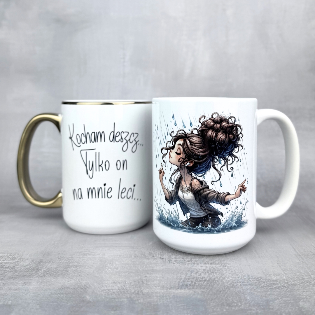 Kubek kocham deszcz dla niej