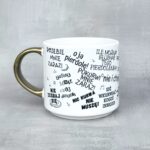 Chamski kubek szeroi uchwyt złote ucho 450ML